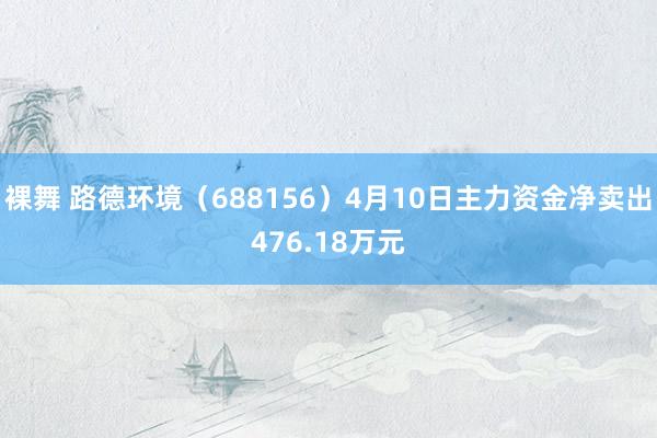 裸舞 路德环境（688156）4月10日主力资金净卖出476.18万元