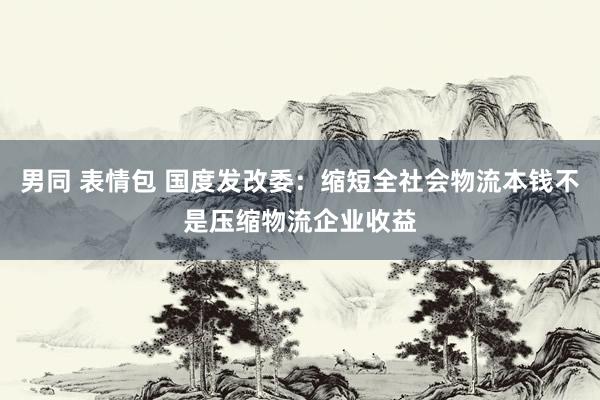 男同 表情包 国度发改委：缩短全社会物流本钱不是压缩物流企业收益