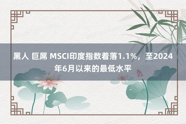 黑人 巨屌 MSCI印度指数着落1.1%，至2024年6月以来的最低水平